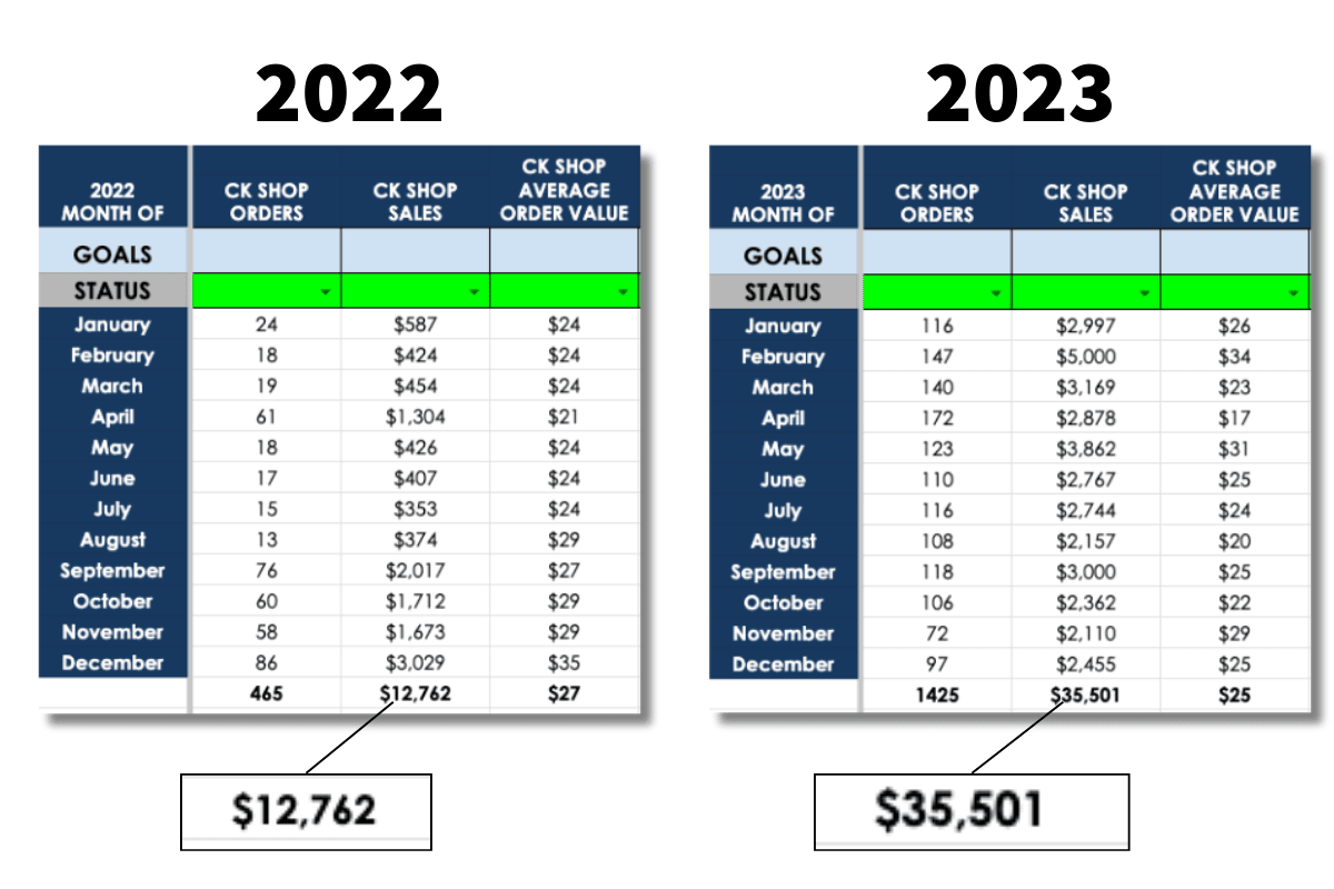 Carrie's Revenue Screenshots
